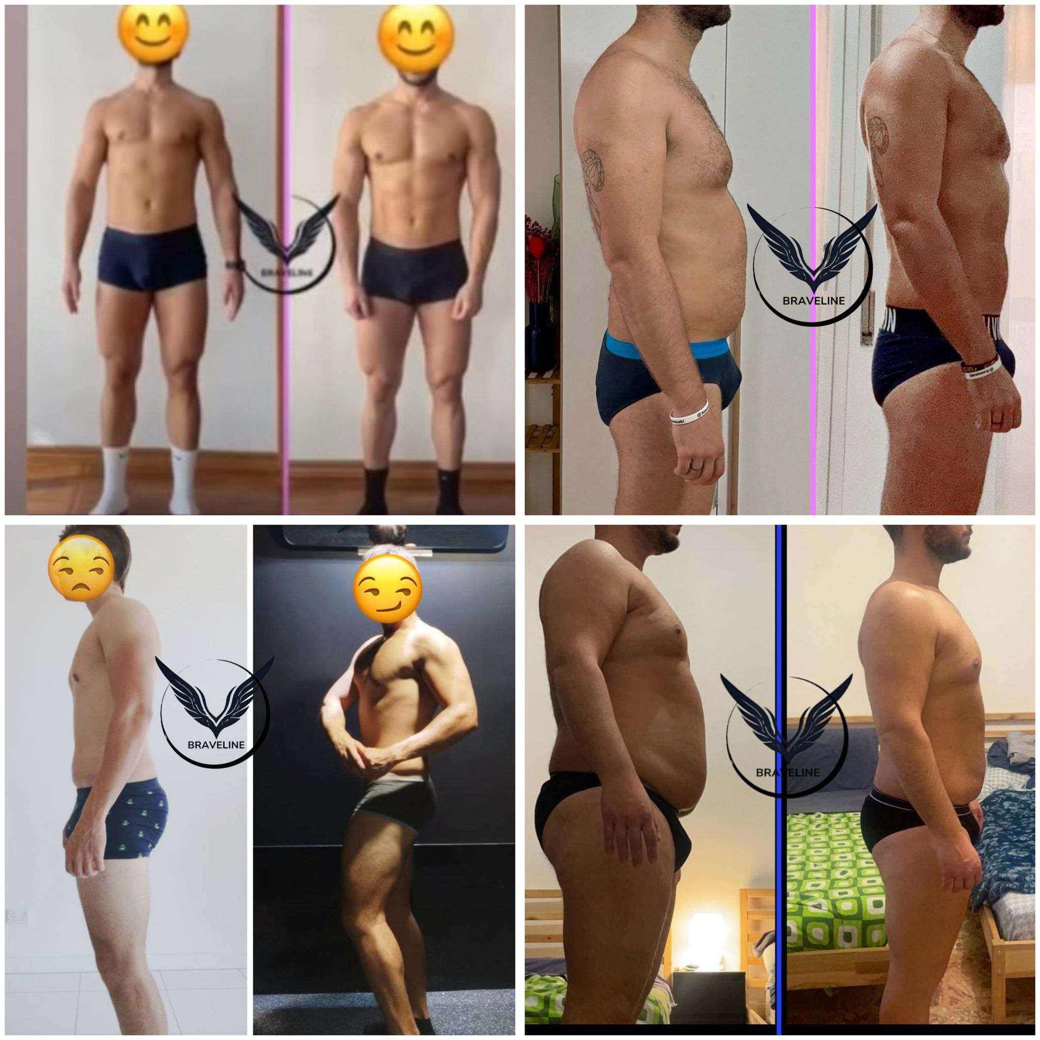 collage prima dopo uomo
